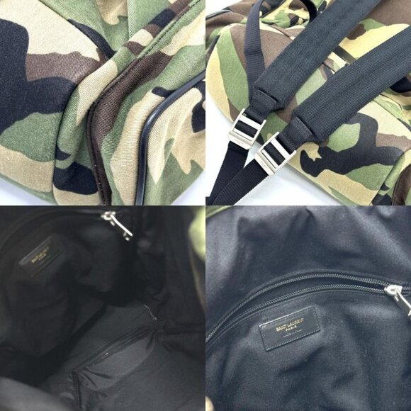 Saint Laurent Paris Backpack Multi Pockets Camouflage Canvas Leather main image 8